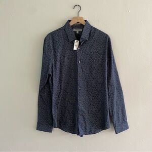 Express Men’s Fitted Floral Button Up Dress Shirt